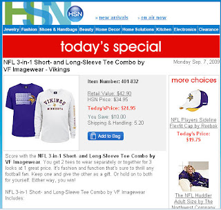 brett favre, vikings, email newspapers, international credit cards, matt vick leinart doll,  people of walmart, 09/09/09, hsn email