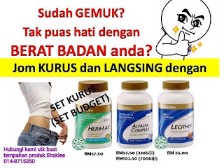 nak kurus; gemuk; nak diet; diet senang; diet murah; diea selamat; shaklee kurus; Herbl-lax shaklee; Lecithin shaklee; alfalfa shaklee; shaklee labuan; shaklee balik pulau 