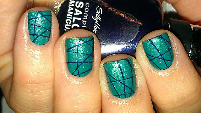 turquoise foil shimmer navy stamping