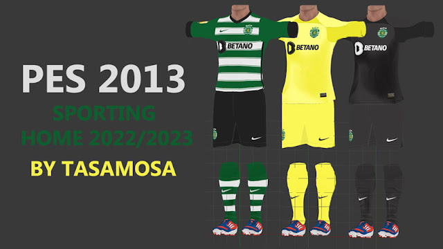Sporting Lisbon 2022-2023 Home Kits For PES 2013