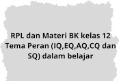 RPL dan Materi BK kelas 12 Tema Peran (IQ,EQ,AQ,CQ dan SQ) dalam belajar