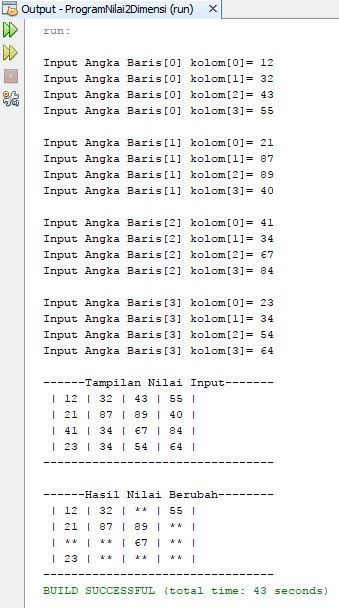 Program Nilai 2 dimensi Java Netbeans Console / Tanpa Form