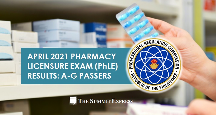 LIST OF PASSERS: A-G April 2021 Pharmacy board exam PhLE result