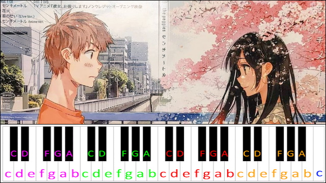 Centimeter - Rent a Girlfriend / Kanojo Okarishimasu OP (Easy Version) Piano / Keyboard Easy Letter Notes for Beginners