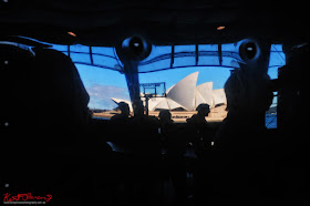 The Sydney Opera House reflected in the Airstream van - TISSOT NBA Finals Party Sydney - Photography by Kent Johnson.