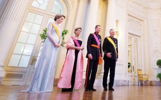 King Philippe and Queen Mathilde, Grand Duke Henri and Grand Duchess Maria Teresa. Maria Teresa and Mathilde tiara