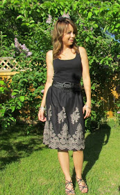 summer skirt, skirt, embroidered skirt, border hem, skirt with border, etcetorize
