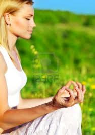 lady doing mantra meditation