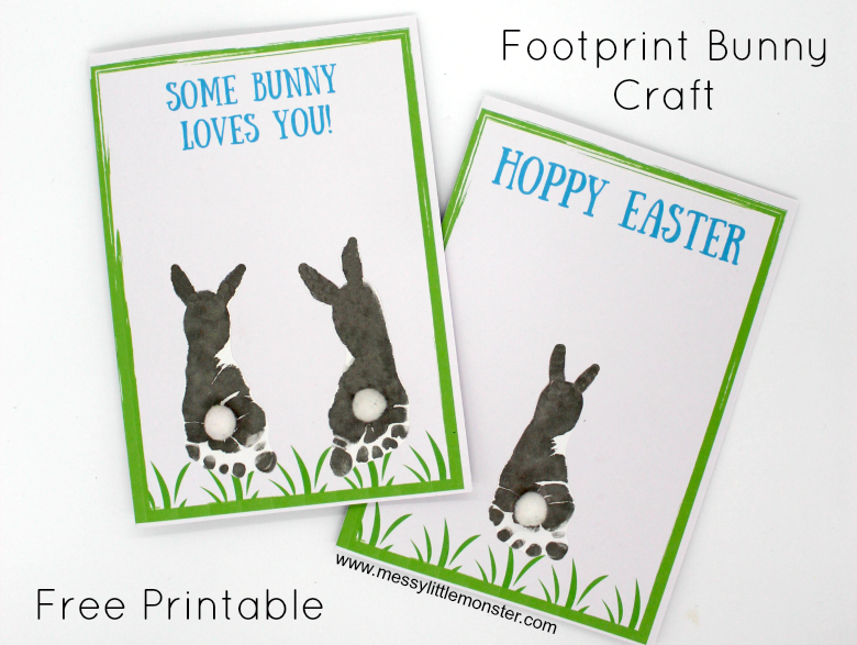 Some bunny loves you! Make a footprint bunny craft with your baby or toddler using our free printable keepsake card. Great for Mother's Day, Father's Day, Valentine's day or Easter.