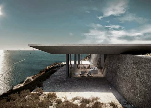 Almost Invisible House Design From A Distance And Save For The Stunning Roof Top Pool
