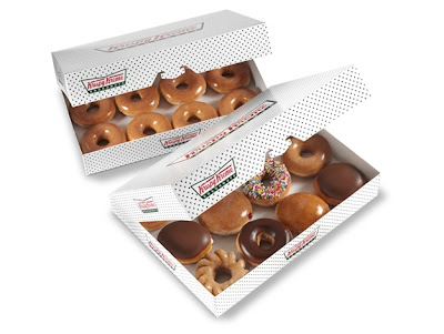 Two Krispy Kreme dozen donuts.