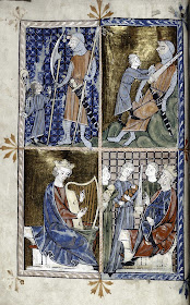 Episódios da vida do rei-profeta David. Salomão com muitas mulheres que o levaram à perdição. Manuscrito da Spencer Collection, Ms 002.