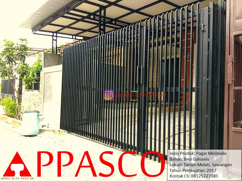  Pagar  Minimalis  Modern Besi  Galvanis  Vertikal di Sawangan Bogor Pagar  Minimalis  APPASCO 