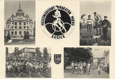 Carte postale du marathon international de la paix - 1960 Tchécoslovaquie