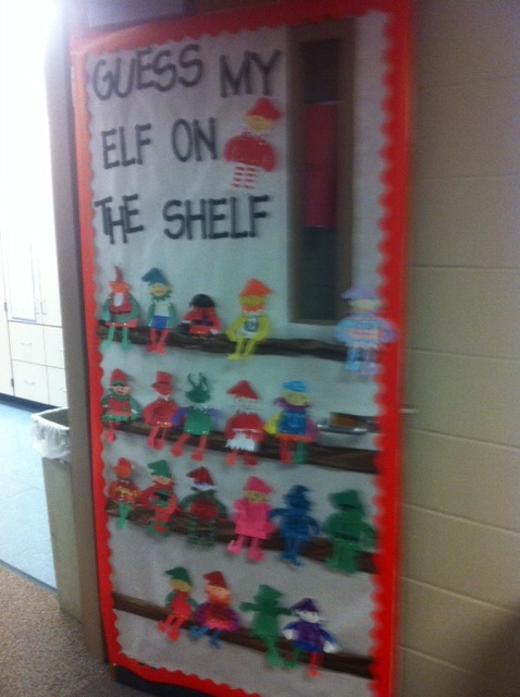 Run Teacher Run Elf  on the Shelf Door  Decorating  Idea  