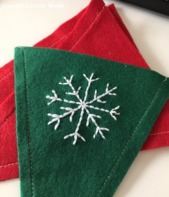 How to make embroidered felt Christmas bunting