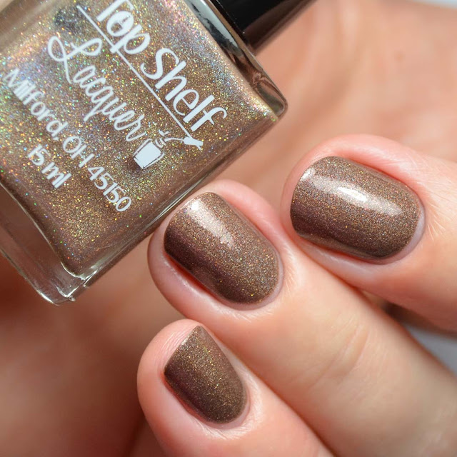 brown holographic nail polish