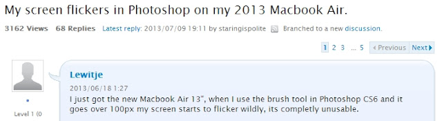 macbook air mid 2013 photoshop関連トラブル