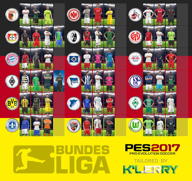 PES 2017 Bundesliga 2016-17 Kits Tailored by K'LERRY