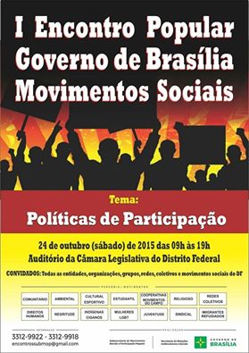 I ENCONTRO POPULAR GOVERNO DE BRASILIA MOVIMENTOS SOCIAIS