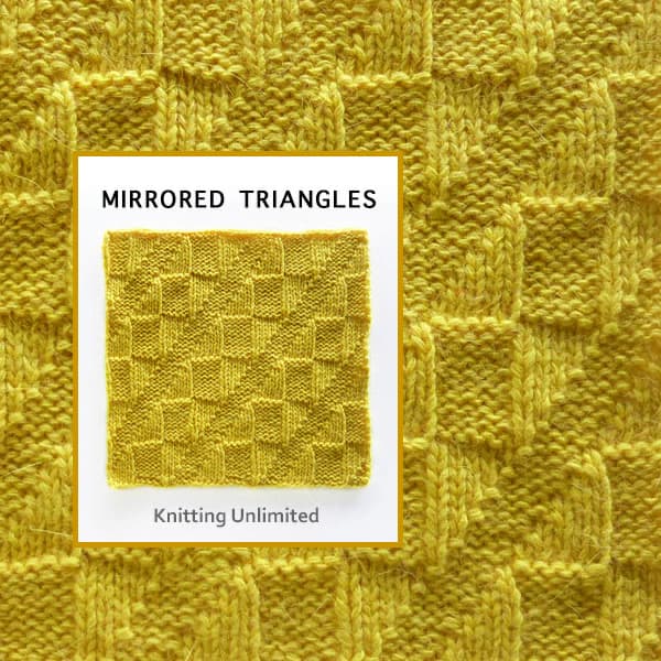Mirrored Triangles Knit Purl square - Unique and eye-catching pattern.