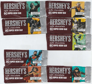 8 of 10 Hershey's DC Heroes Mini Bar Wrappers