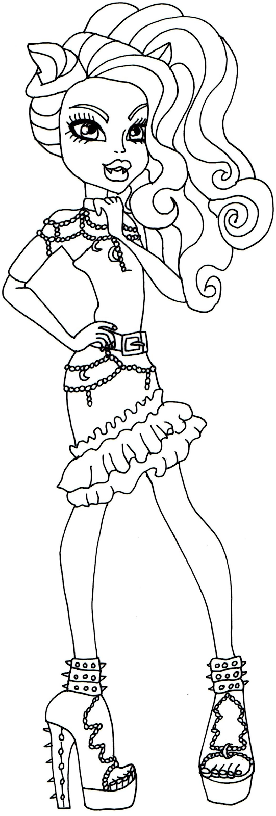 Free Printable Monster High Coloring Pages: Clawdeen Wolf Hauntlywood