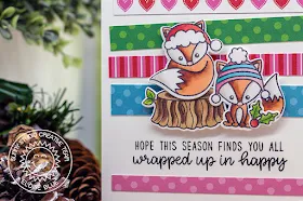 Sunny Studio Stamps: Foxy Christmas Holiday Cheer Paper Pad Colorful Winter Themed Holiday Card by Eloise Blue