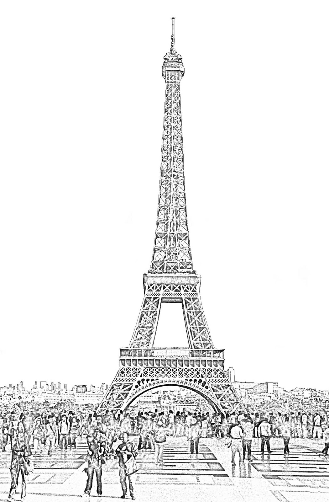 Stock Pictures: Eiffel Tower sketches and silhouettes