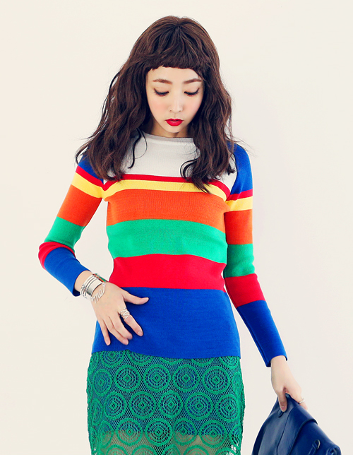 Color Block Knit Tee