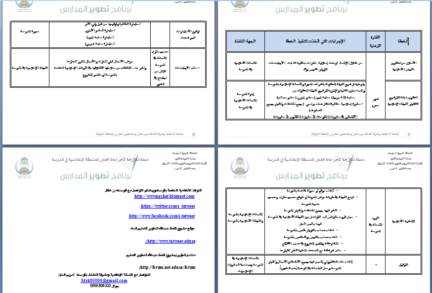 الرسالة والرؤية والقيم المشتركة للمعلمات