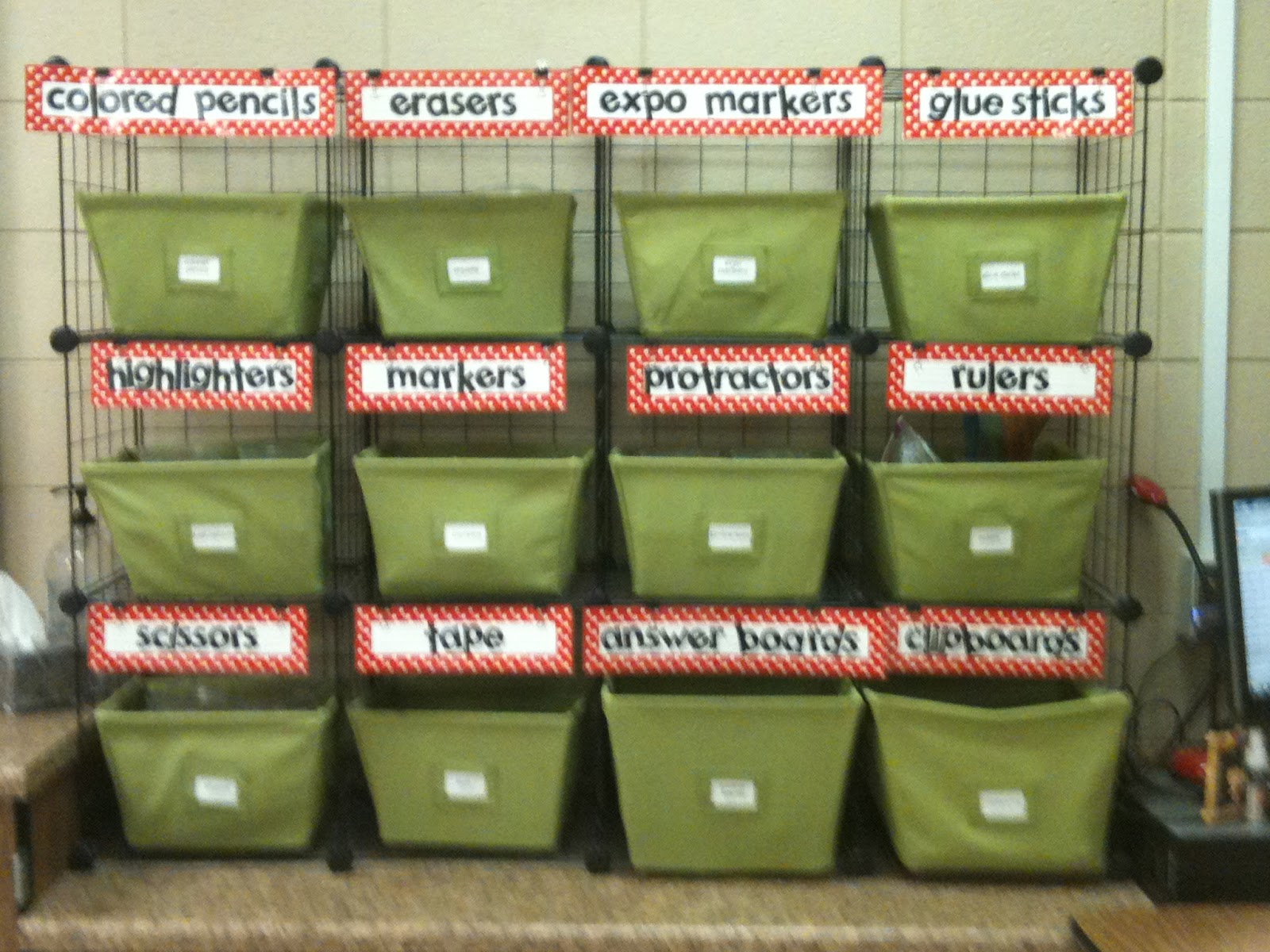 ... for structure + my love for totes = organization of classroom supplies