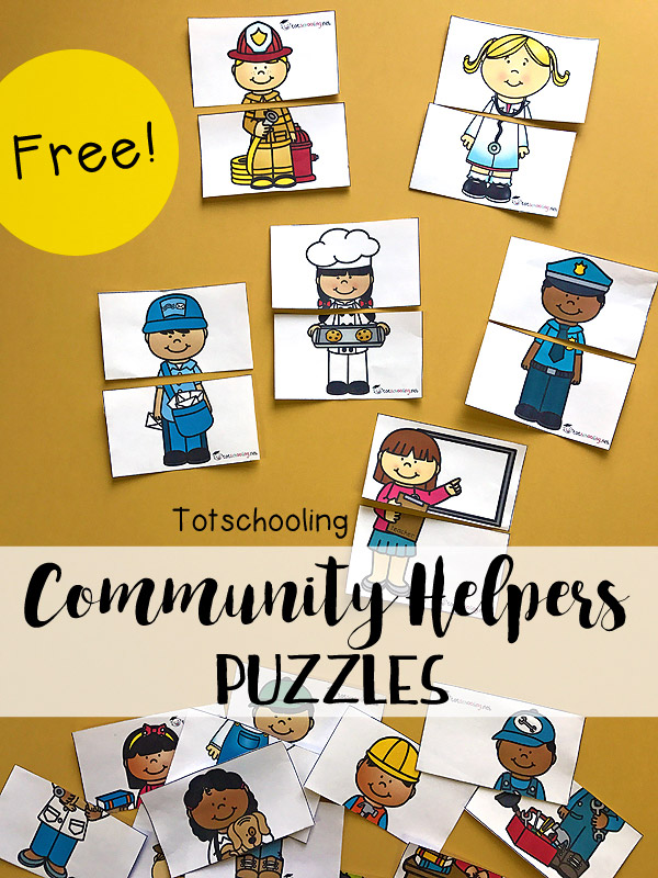 Community Helpers Puzzles | Totschooling - Toddler ...