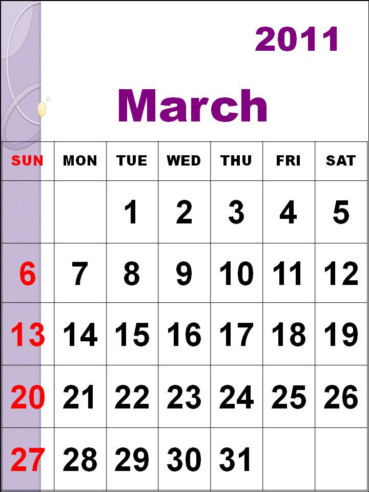 calendars for march 2011. march 2011 calendar printable