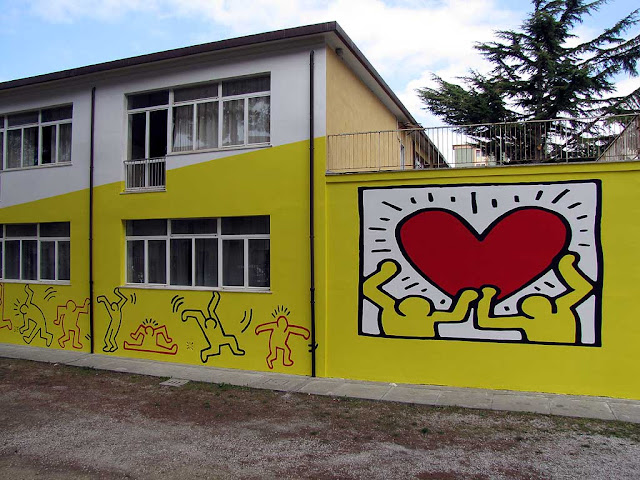 Keith Haring mural, Colombo Institute, Livorno