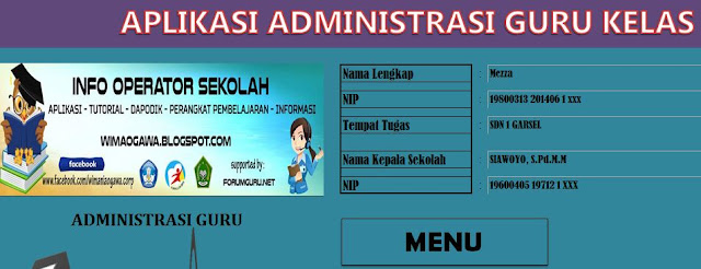 MI Lengkap dan Mudah Siap Cetak silahkan lihat gambar berikut Download, Unduh Aplikasi Administrasi Guru Kelas SD/MI Lengkap dan Mudah Siap Cetak