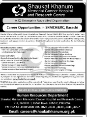 Shaukat Khanum Hospital Karachi Jobs