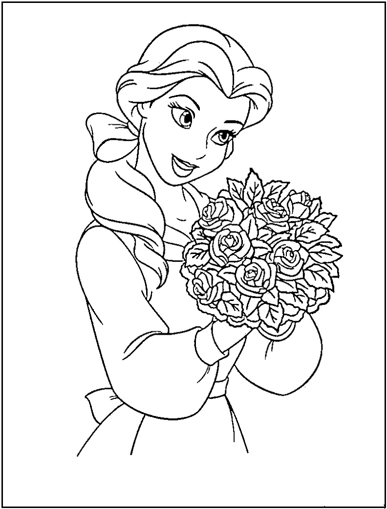 Download Beauty and the Beast Belle Coloring Pages Download | Kids ...