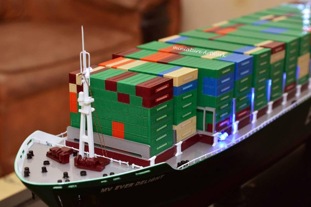 foto miniatur kapal container ever delight evergreen terbaru