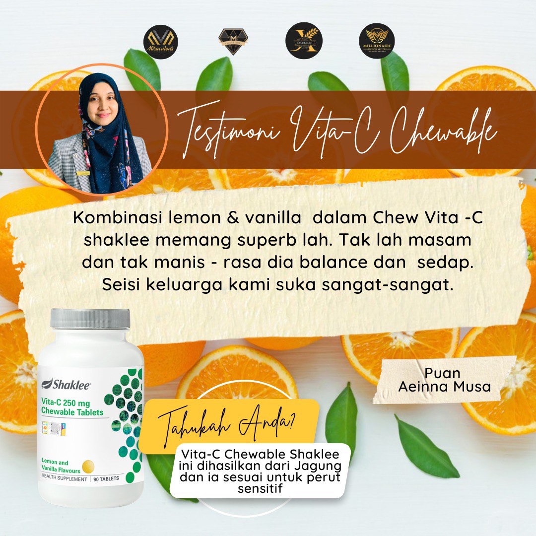 Koleksi Testimoni Vitamin C Chewable Shaklee Untuk Kanak-Kanak Dan Dewasa