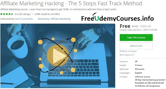 Affiliate Marketing Hacking - The 5 Steps Fast Track Method http://www.freeudemycourses.info/