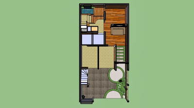  Desain  Rumah  Di Lahan  Sempit  Denah Rumah  Sekaligus Tempat 