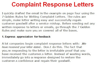 complain response letters pictures and images