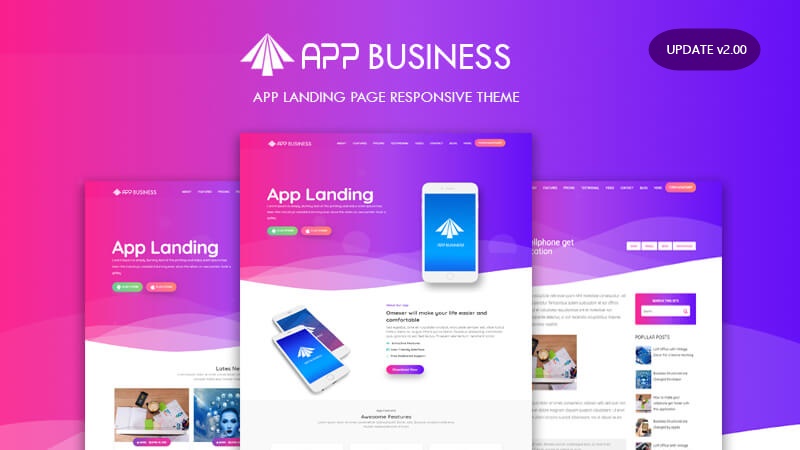  Update: App Business Landing Page v2.00 Responsive Blogger Template 