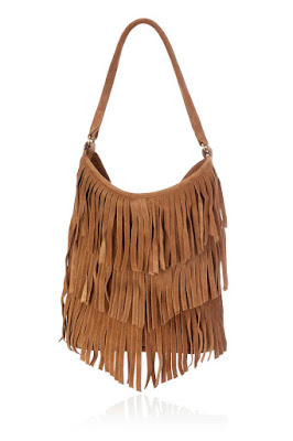 Wallis Tan Fringe Suede Bag