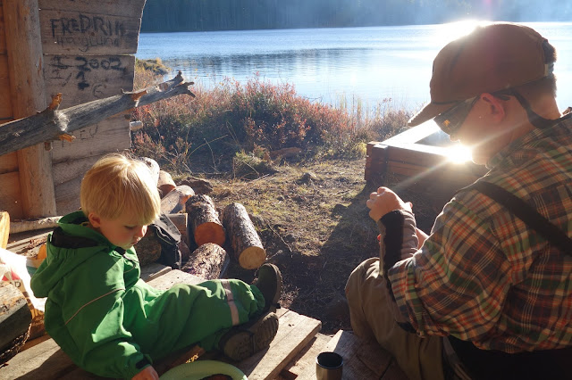 vindskydd grill eld sol skog sjö tjärn mys natur kaffe