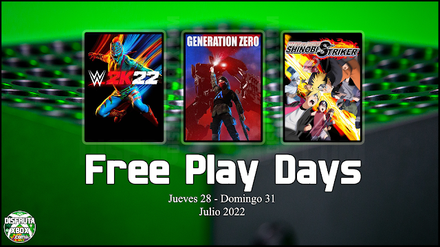 Días de juego gratis (del 28 al 31 julio 2022) #freeplaydays