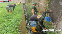 Bersihkan Rumput Liar dan Sampah, Satgas Sektor 22 Sub 06 Lakukan di Saluran Anak Sungai Cibeureum