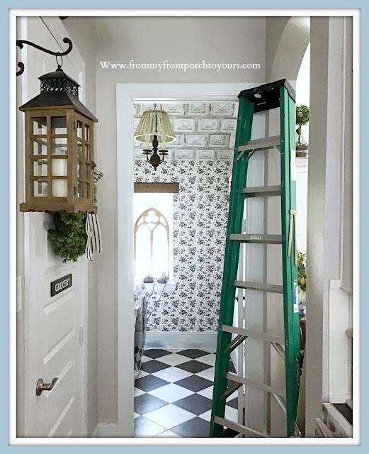 Farmhouse Cottage Style Laundry Room Makeover-Peel & Stick Wallpaper-From My Front Porch To Yours