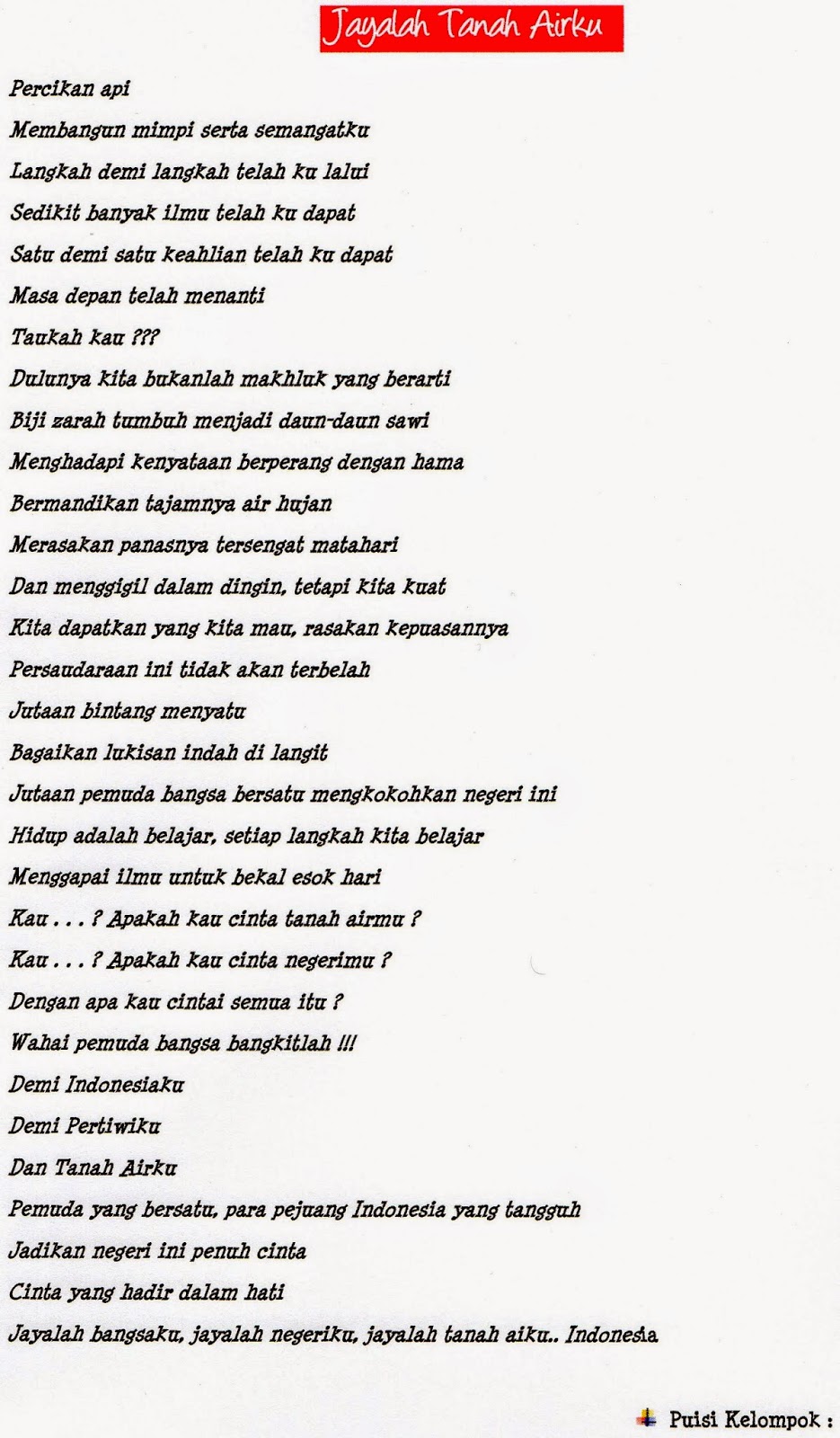 Puisi Cinta Tanah Air Chairil Anwar Celoteh Bijak